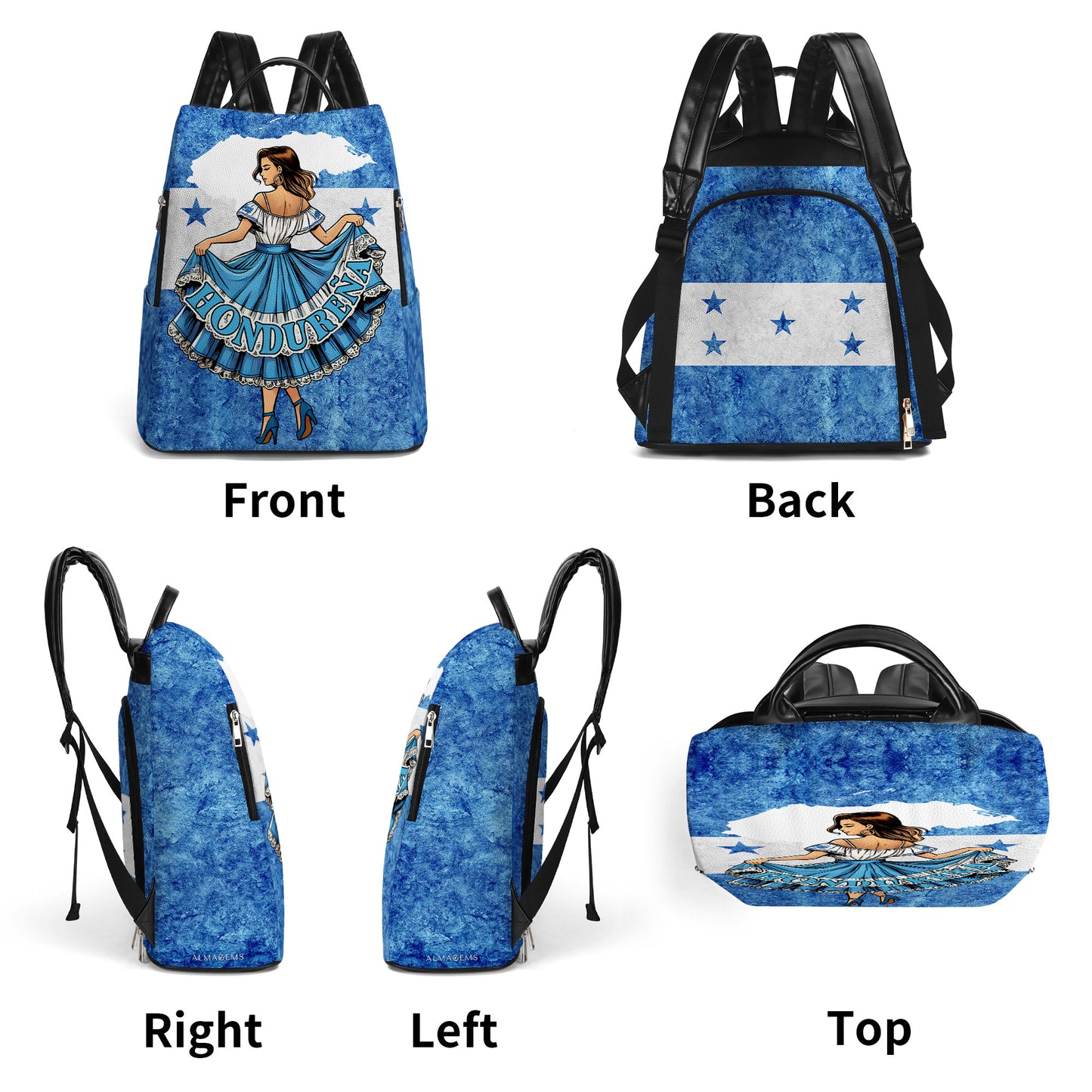 Hondureña - Mochila de Cuero Personalizada - LA004_BP