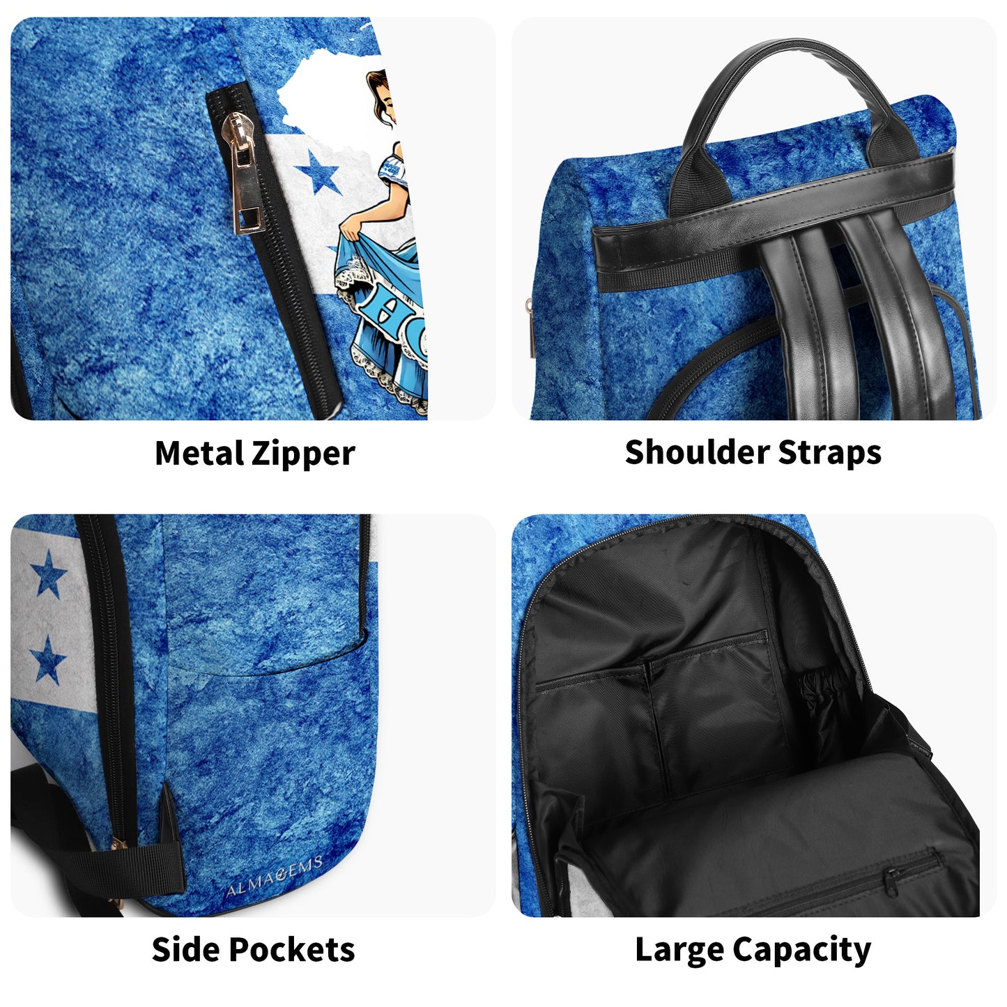 Hondureña - Mochila de Cuero Personalizada - LA004_BP