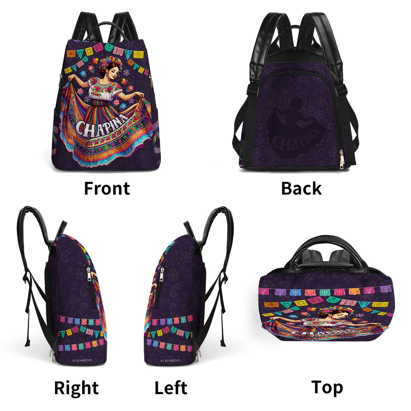 Chapina - Mochila de cuero personalizada - LA005_BP