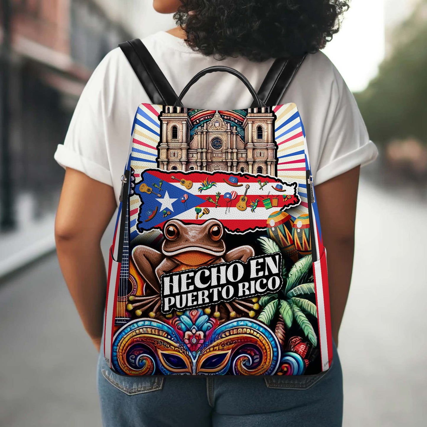 Hecho En Puerto Rico - Mochila De Cuero Personalizada - LA006_BP