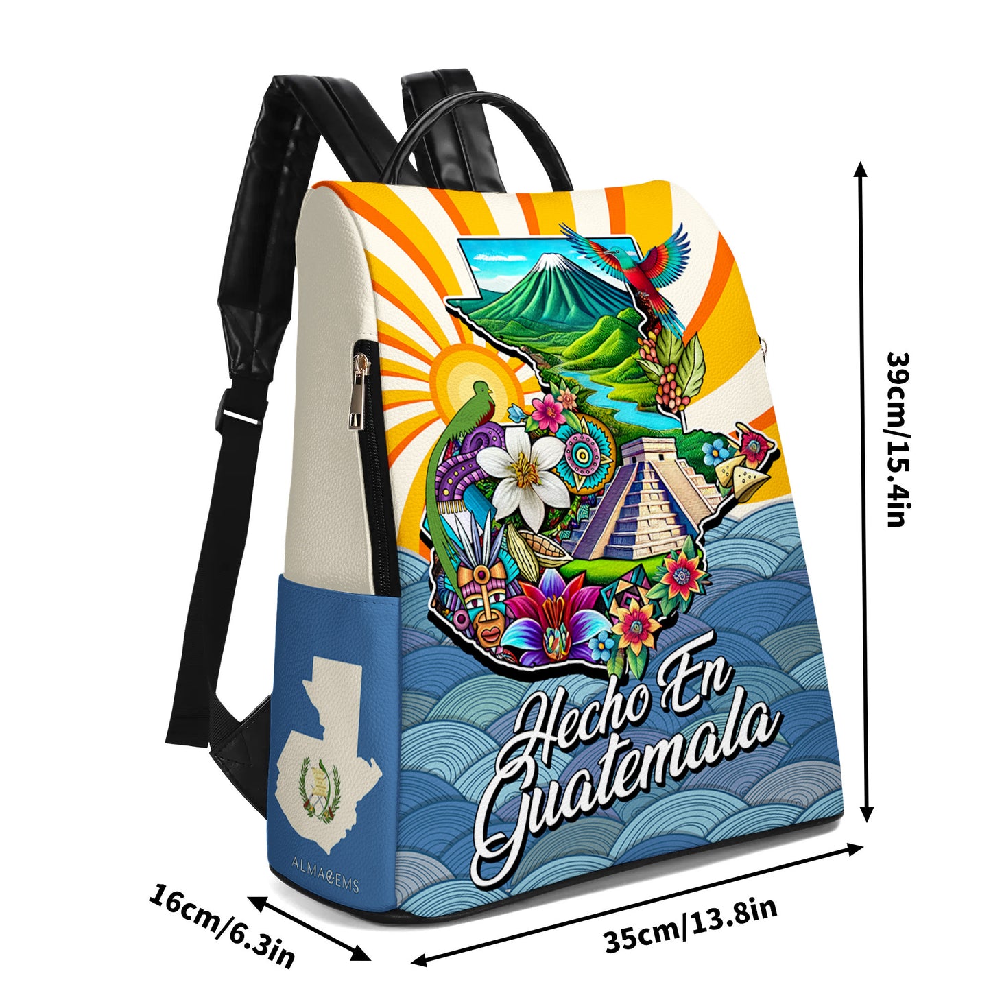 Hecho en Guatemala - Mochila de cuero personalizada - LA007_BP