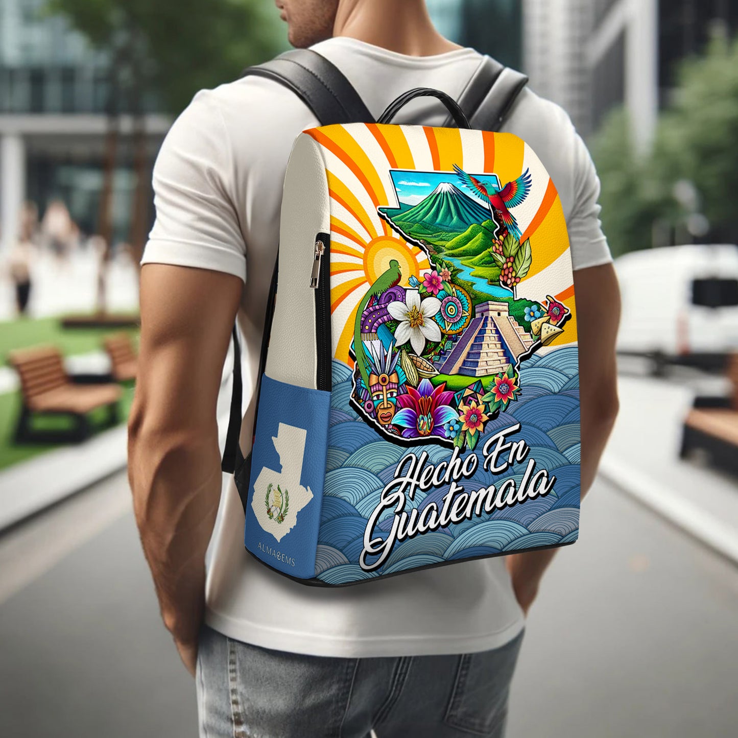 Hecho en Guatemala - Mochila de cuero personalizada - LA007_BP