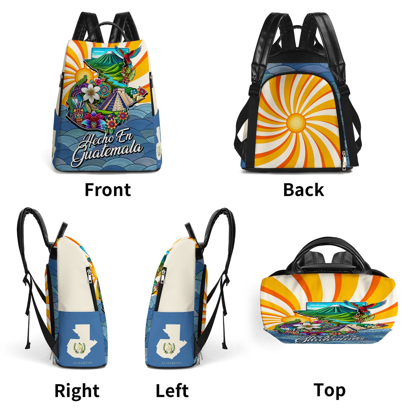 Hecho en Guatemala - Mochila de cuero personalizada - LA007_BP