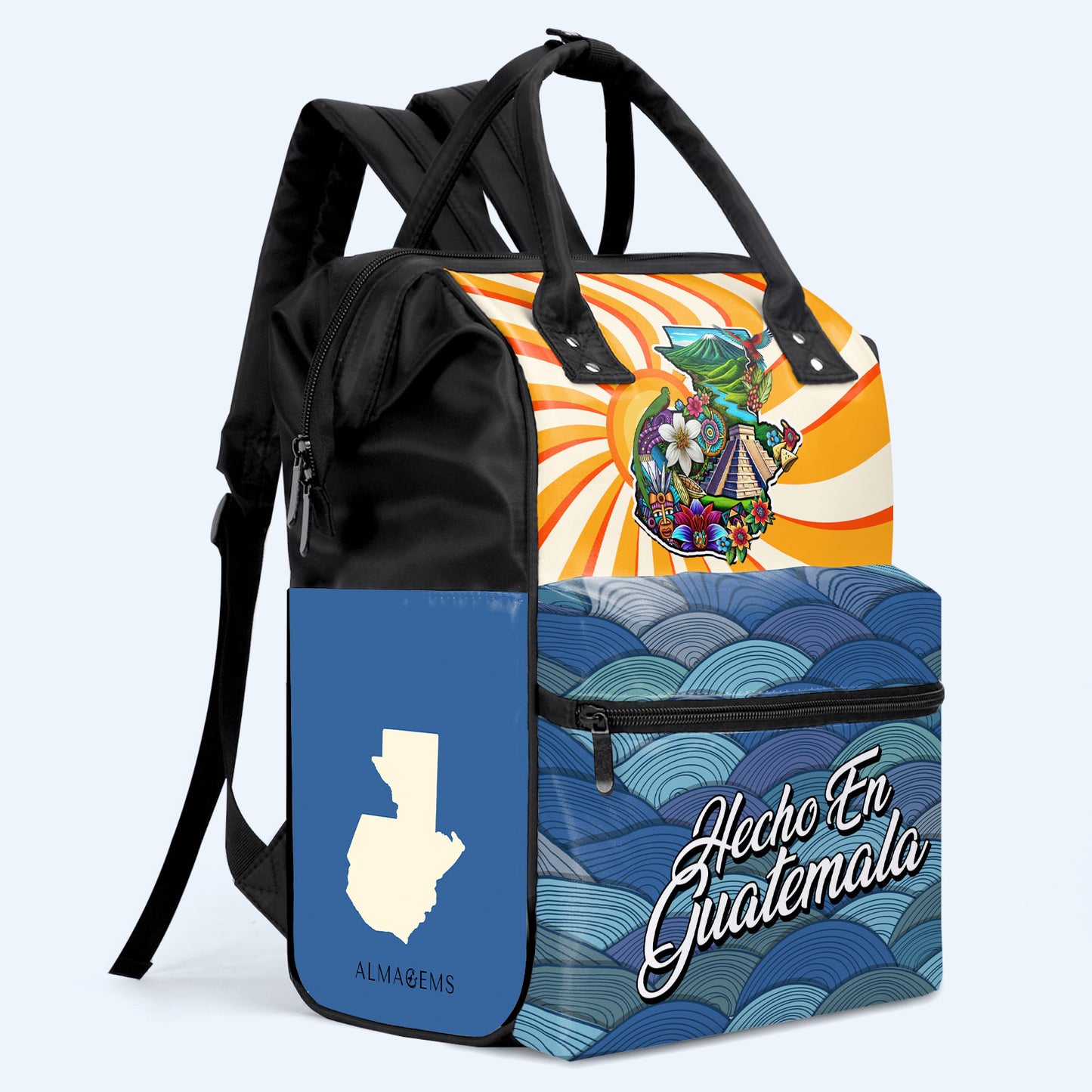 Fabriqué au Guatemala - Sac à dos de voyage personnalisé en forme de bec de canard - LA007_DKB