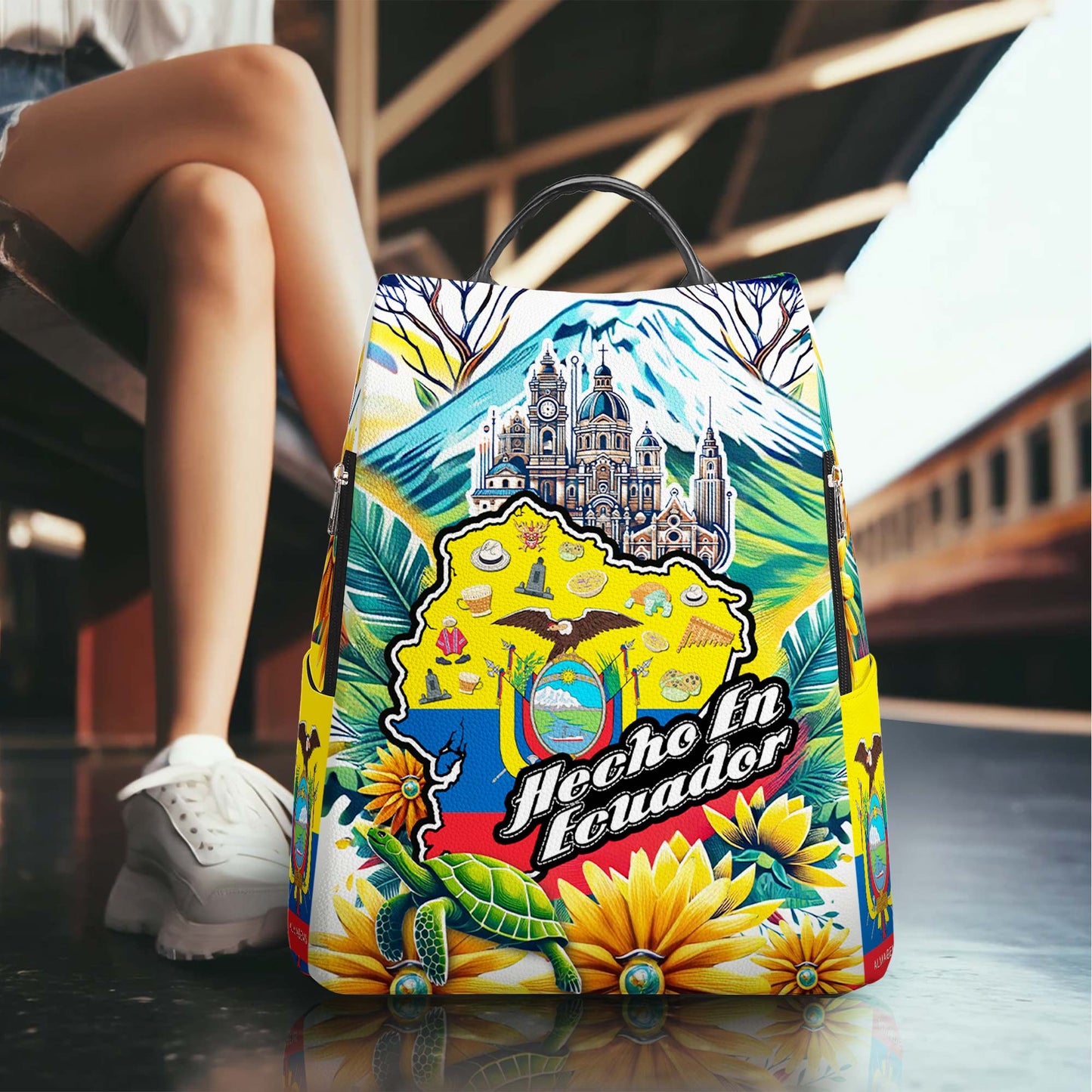 Fabriqué en Équateur - Sac à dos en cuir personnalisé - LA009_BP