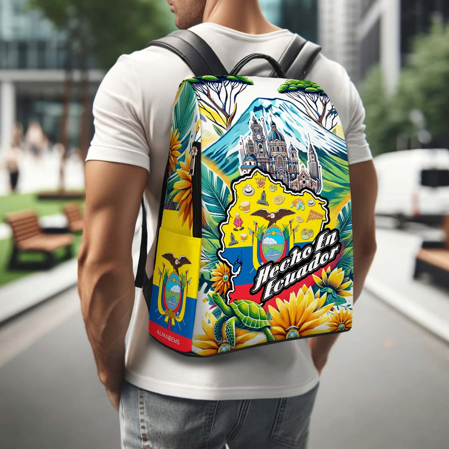 Fabriqué en Équateur - Sac à dos en cuir personnalisé - LA009_BP