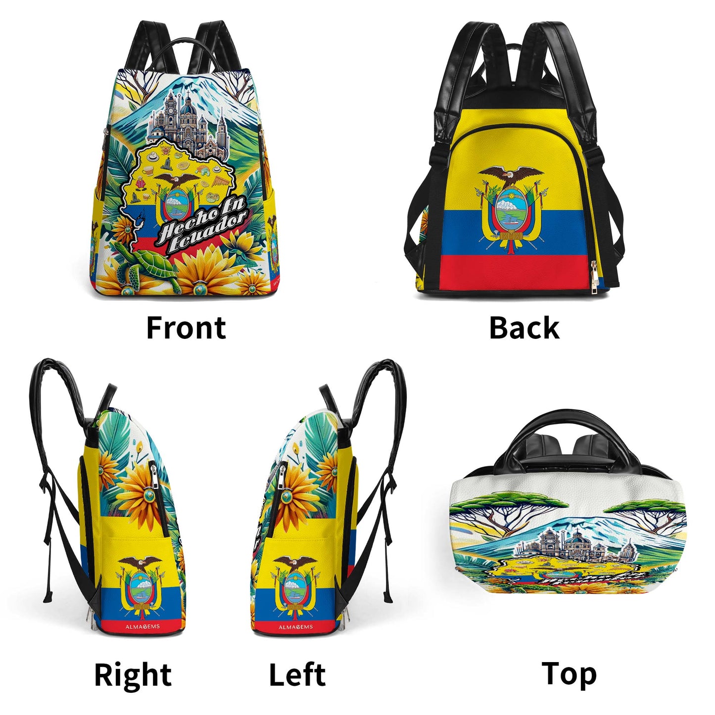 Fabriqué en Équateur - Sac à dos en cuir personnalisé - LA009_BP
