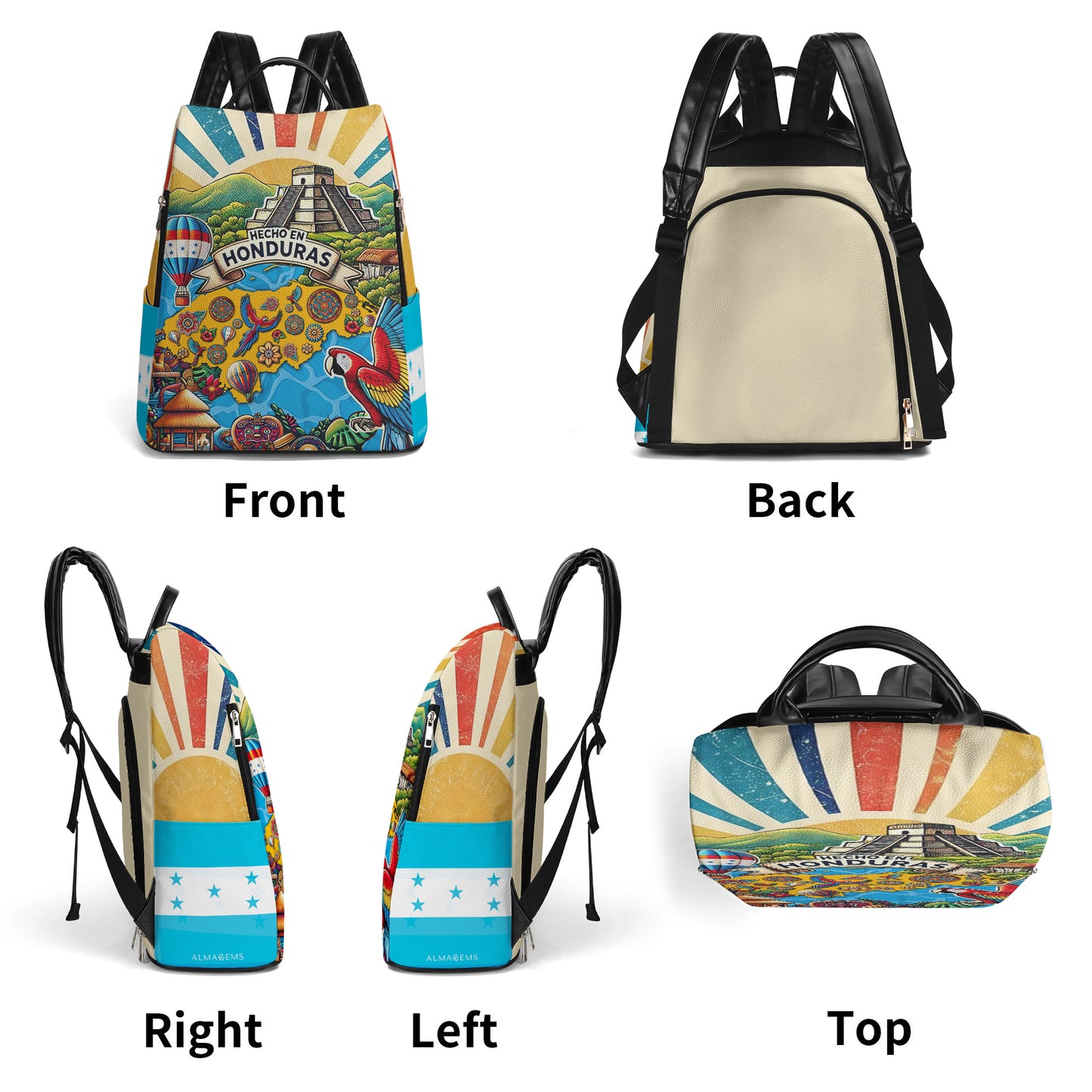 Fabriqué au Honduras - Sac à dos en cuir personnalisé - LA010_BP