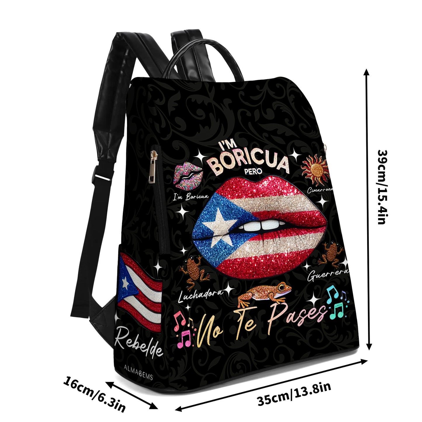 Je suis Boricua. Pero No Te Pases - Sac à dos en cuir personnalisé - LA011_BP