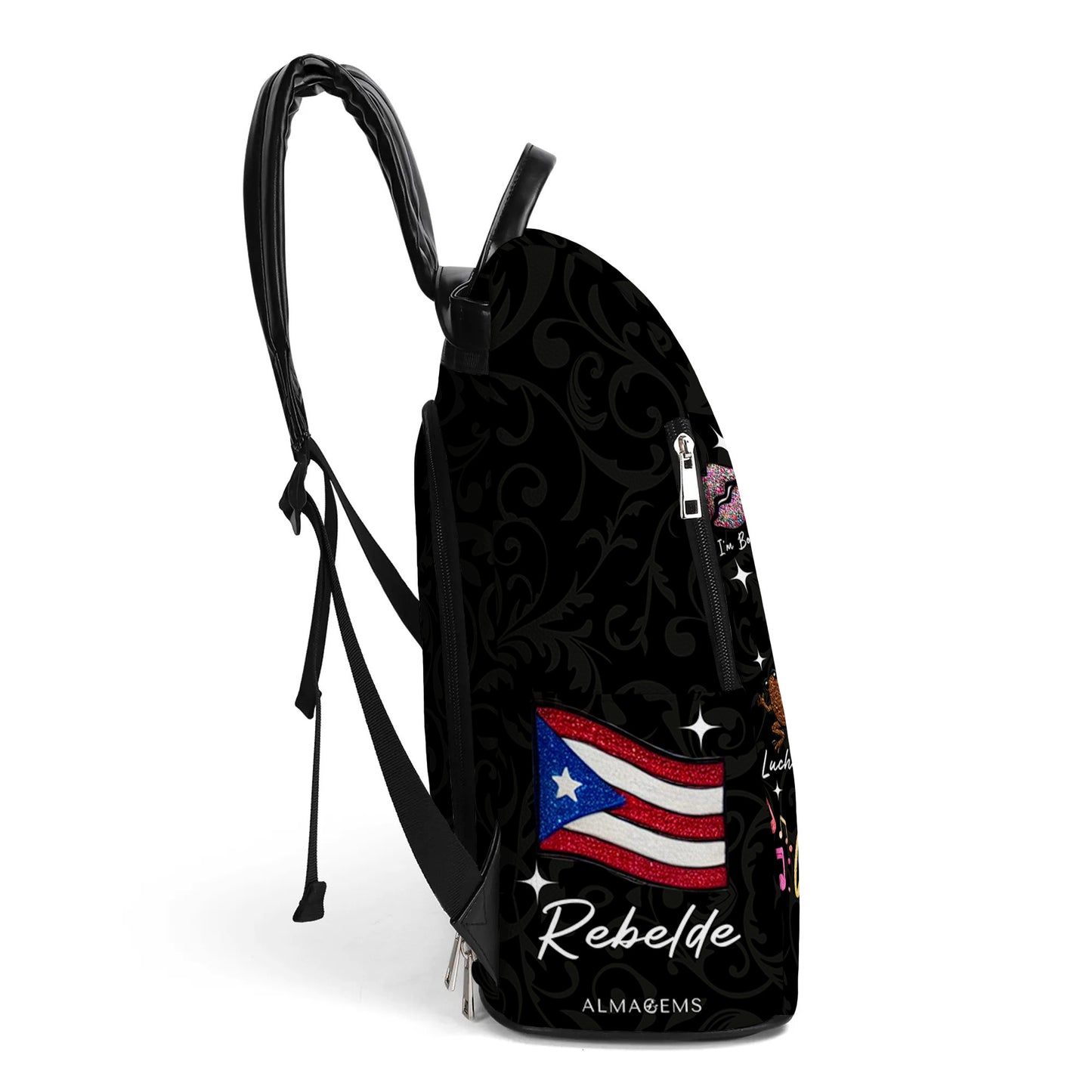 Je suis Boricua. Pero No Te Pases - Sac à dos en cuir personnalisé - LA011_BP