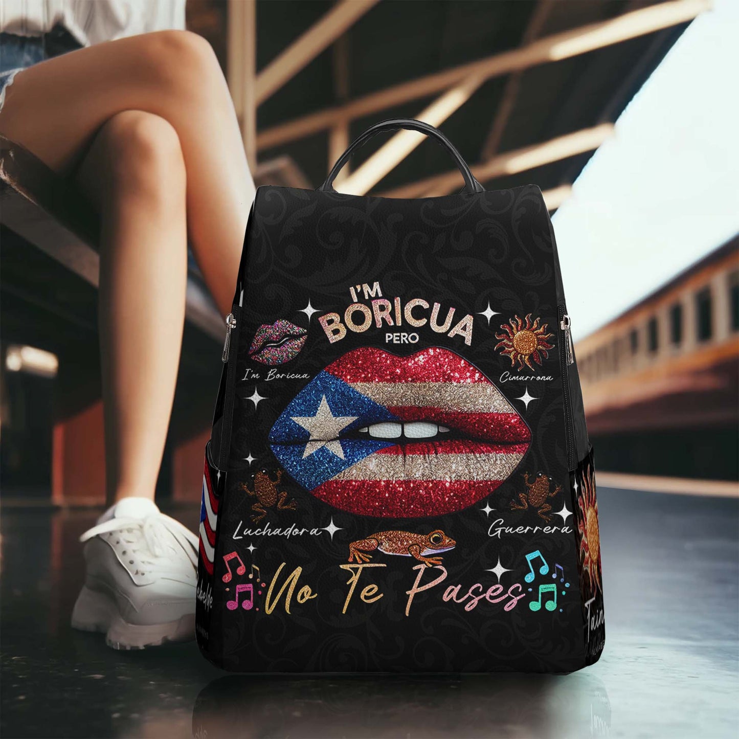 Je suis Boricua. Pero No Te Pases - Sac à dos en cuir personnalisé - LA011_BP