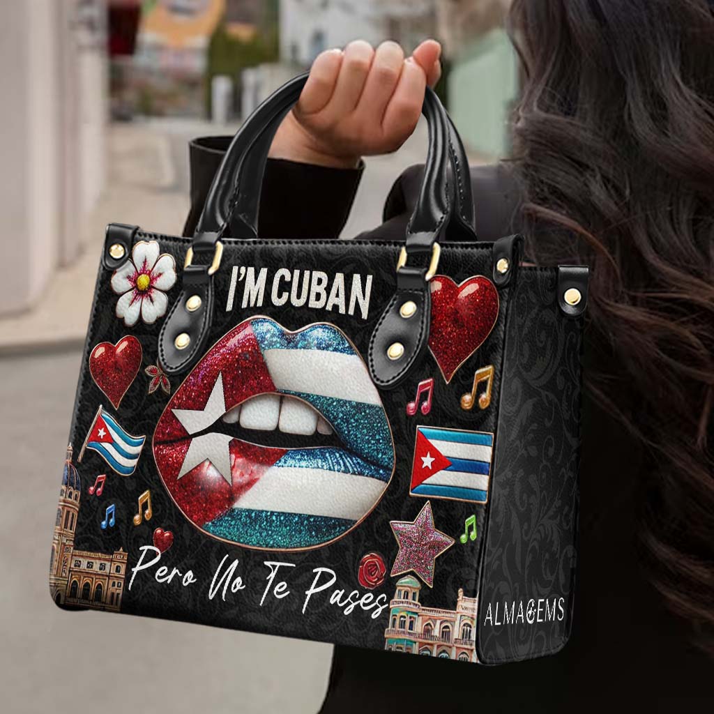 Je suis cubain, mais je ne te laisse pas tranquille ! - Sac à main en cuir personnalisé - LA015_HB