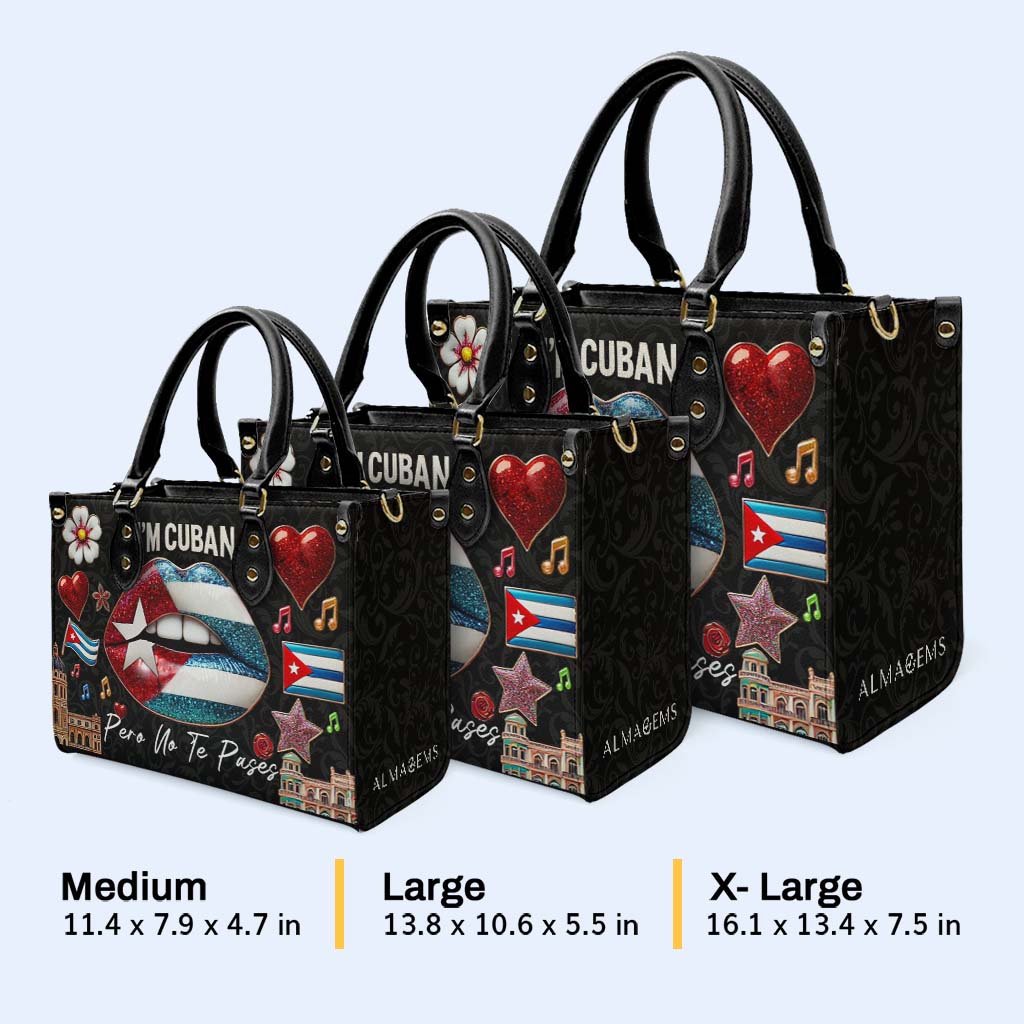 Je suis cubain, mais je ne te laisse pas tranquille ! - Sac à main en cuir personnalisé - LA015_HB
