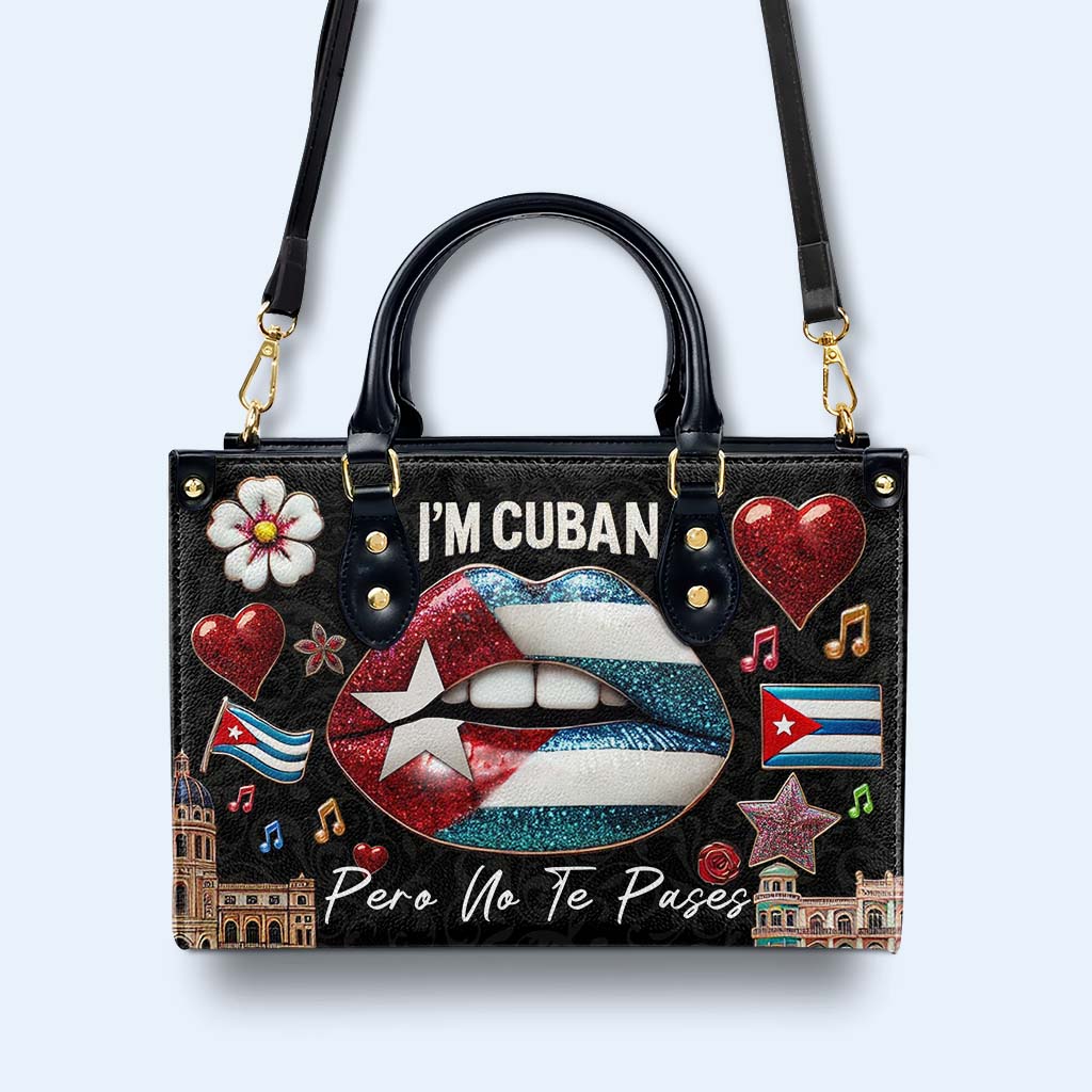 Je suis cubain, mais je ne te laisse pas tranquille ! - Sac à main en cuir personnalisé - LA015_HB