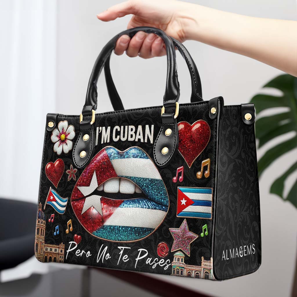 Je suis cubain, mais je ne te laisse pas tranquille ! - Sac à main en cuir personnalisé - LA015_HB