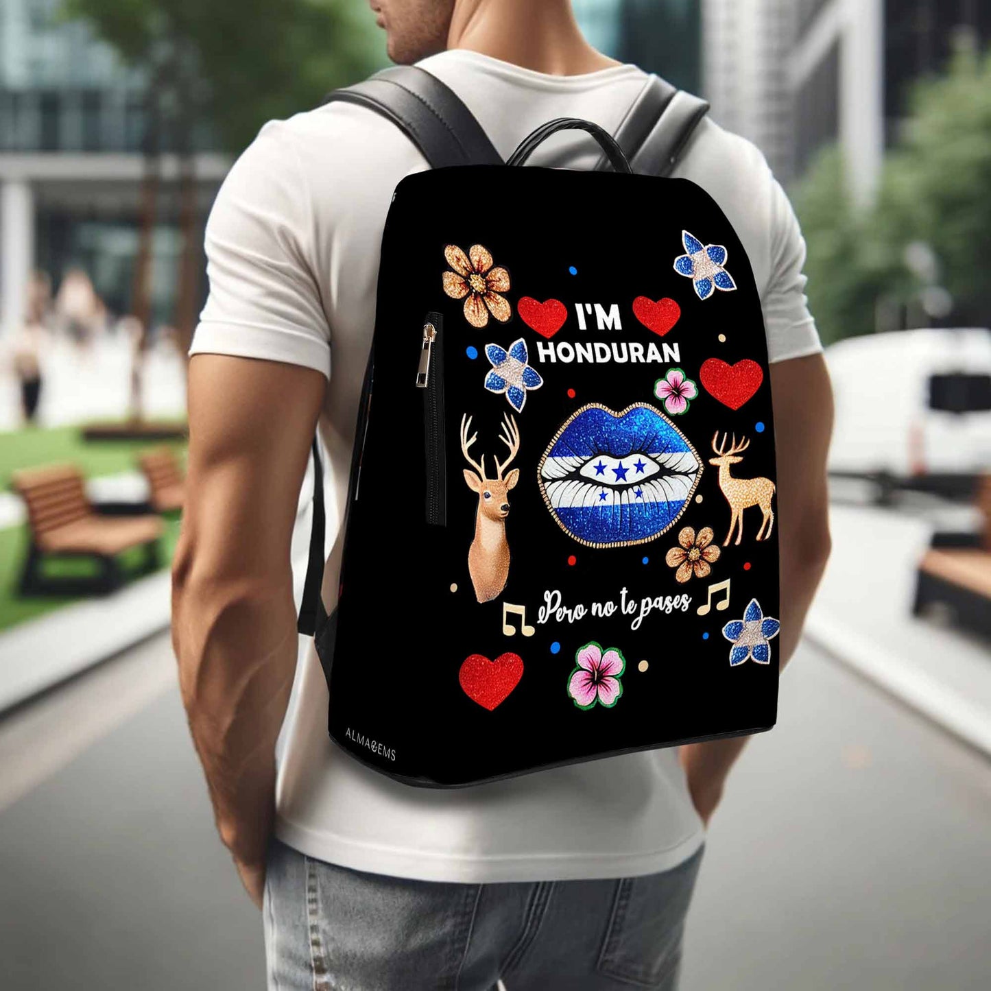 Soy Hondureño Pero No Te Pases - Mochila de Cuero Personalizada - LA016_BP