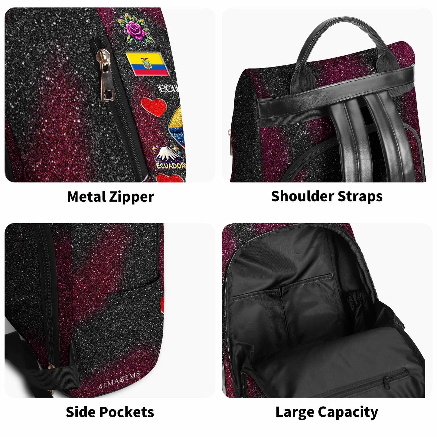 Soy Ecuatoriana Pero No Te Pases - Mochila de Cuero Personalizada - LA017_BP