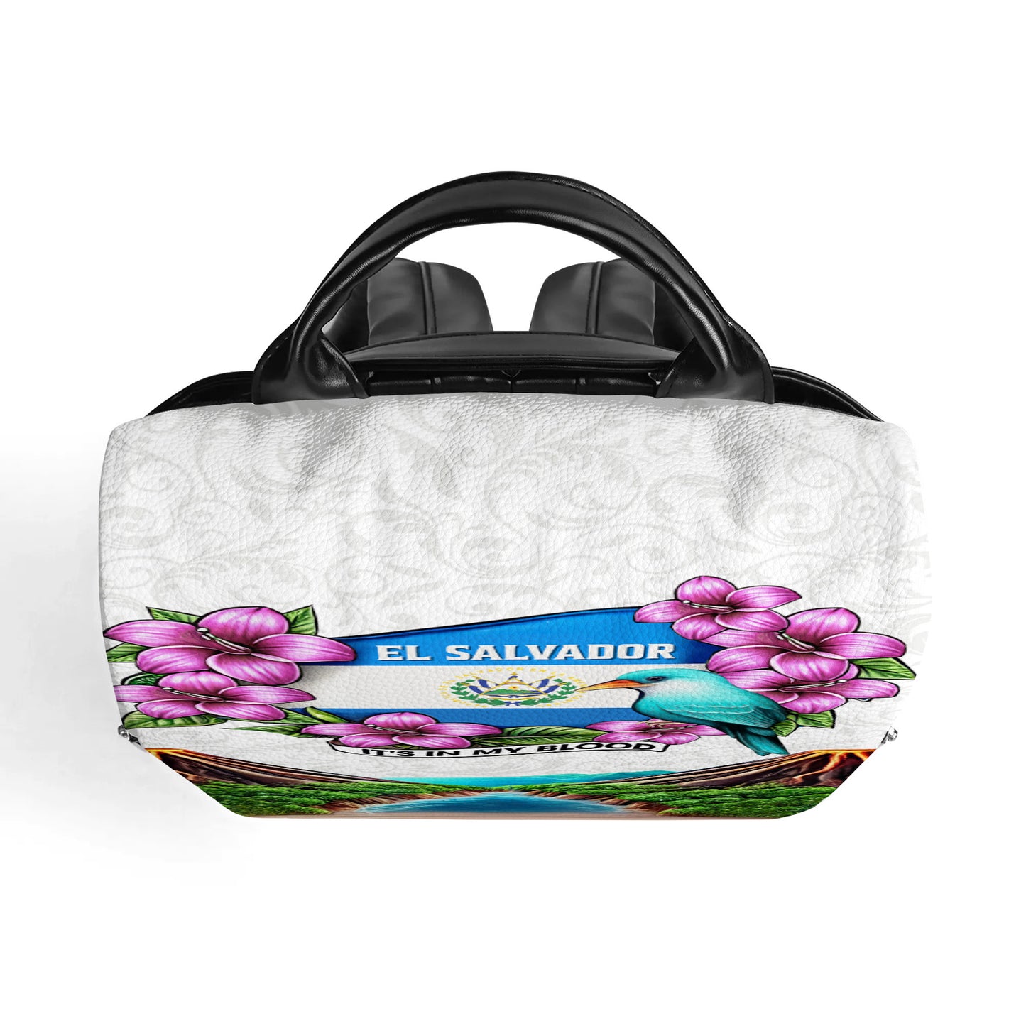 El Salvador, c'est dans mon sang - Sac à dos en cuir personnalisé - LA020_BP