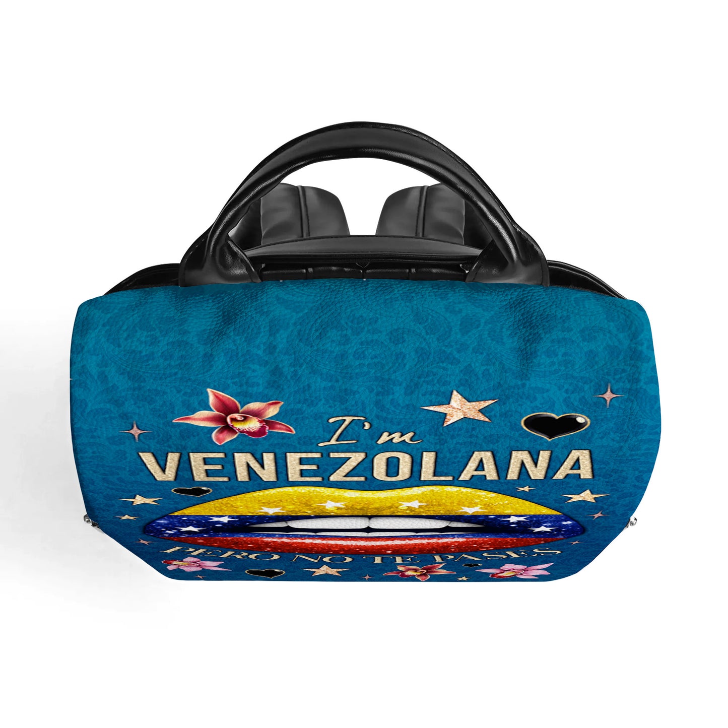 Je suis vénézuélienne, mais je ne te laisse pas tranquille ! Sac à dos en cuir personnalisé - LA032_BP