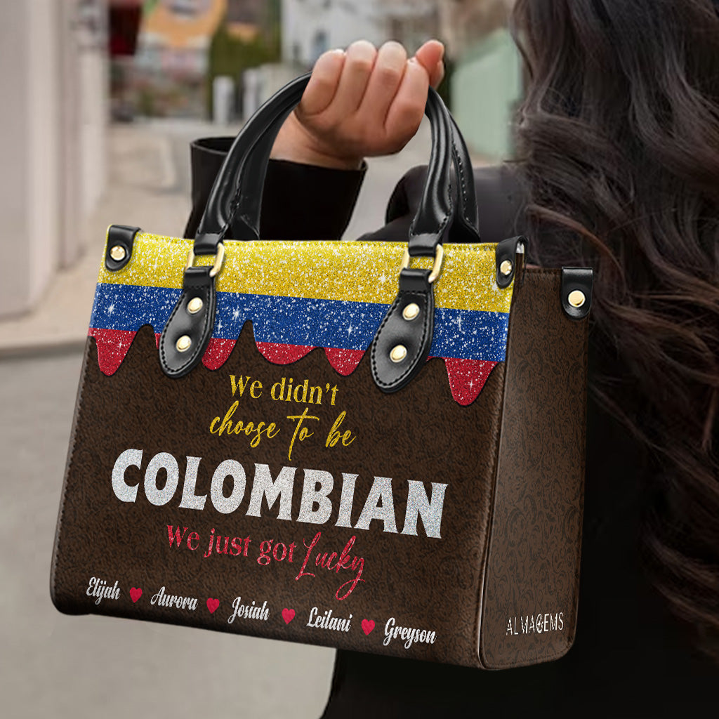 Nous n'avons pas choisi d'être Colombiens... Nous avons juste eu de la chance - Sac à main en cuir personnalisé - LA037_HB