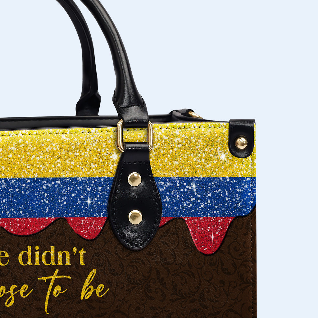 Nous n'avons pas choisi d'être Colombiens... Nous avons juste eu de la chance - Sac à main en cuir personnalisé - LA037_HB
