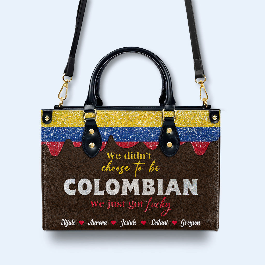 Nous n'avons pas choisi d'être Colombiens... Nous avons juste eu de la chance - Sac à main en cuir personnalisé - LA037_HB