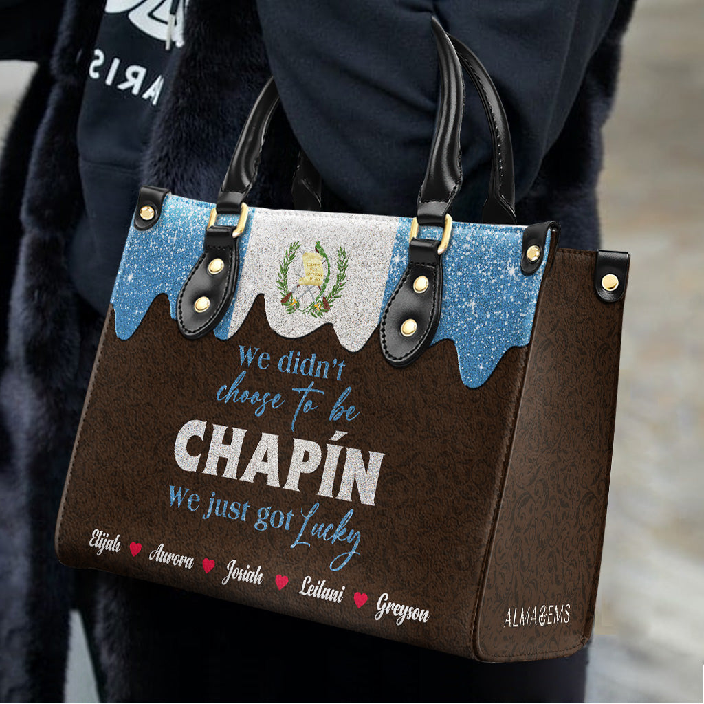 Nous n'avons pas choisi d'être Chapín... Nous avons juste eu de la chance - Sac à main en cuir personnalisé - LA038_HB