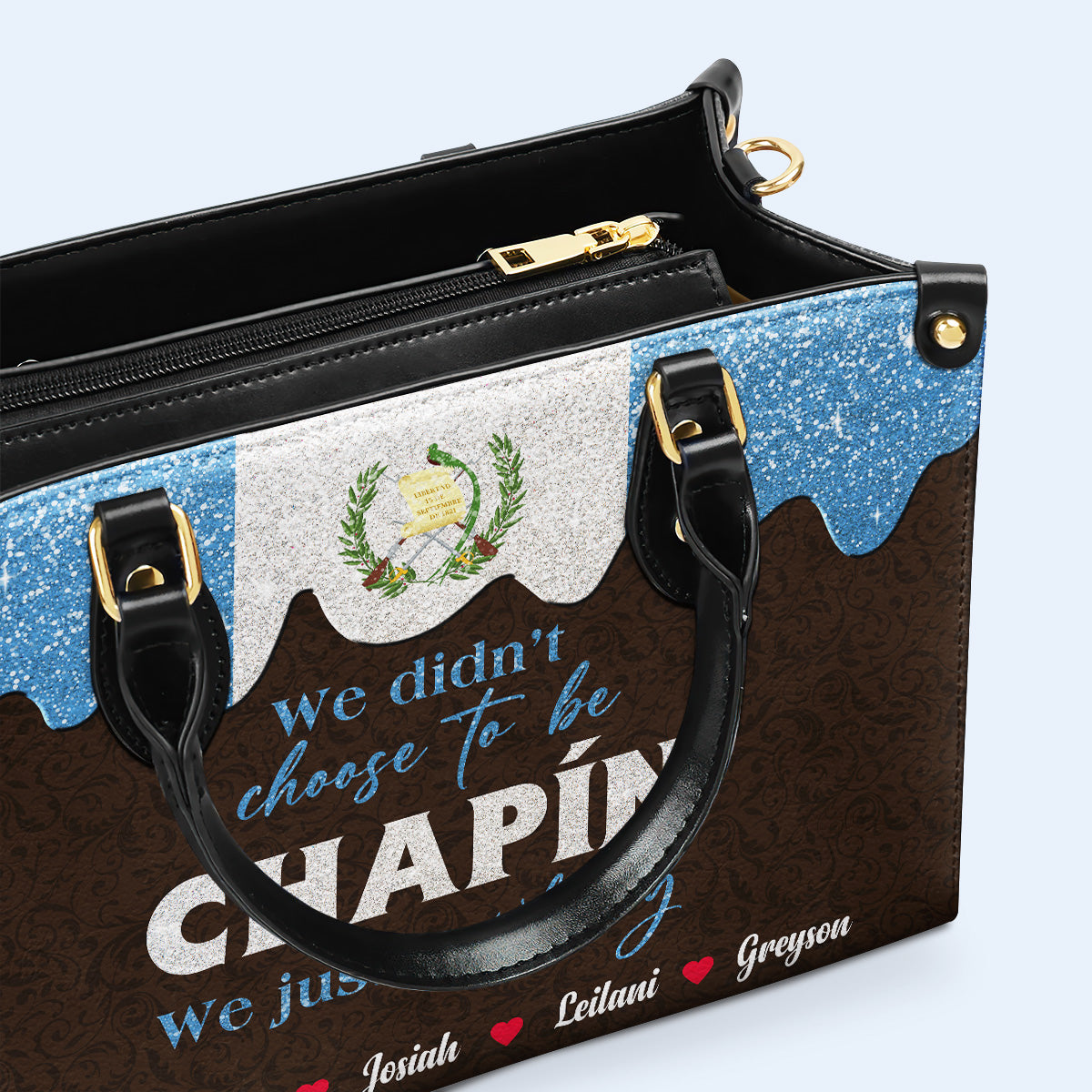 Nous n'avons pas choisi d'être Chapín... Nous avons juste eu de la chance - Sac à main en cuir personnalisé - LA038_HB