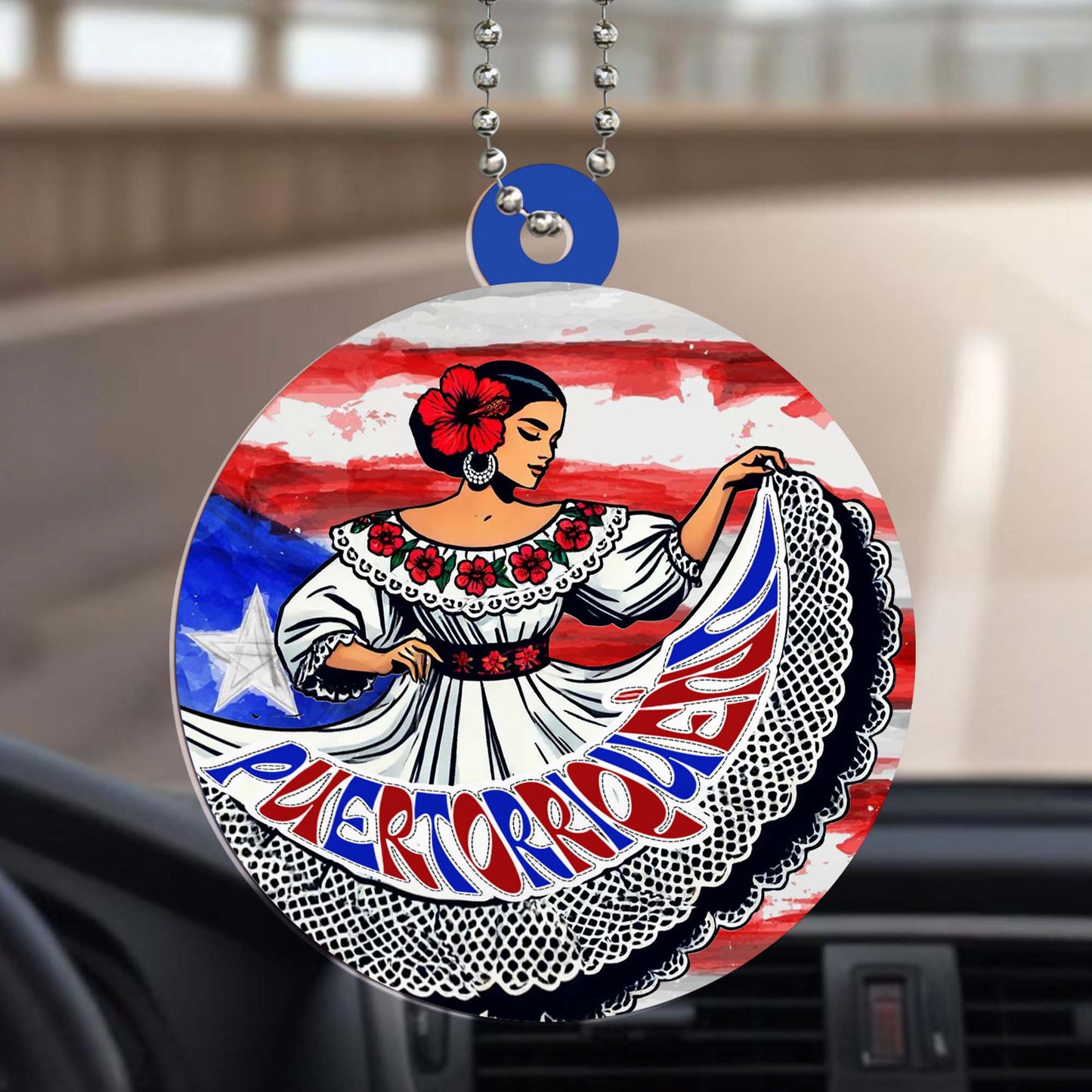 Puertorriqueña Pride Circle Ornament