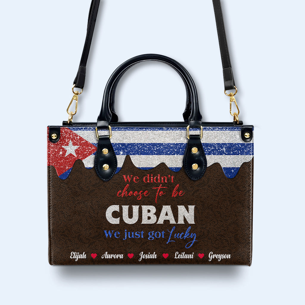 Nous n'avons pas choisi d'être cubains... Nous avons juste eu de la chance - Sac à main en cuir personnalisé - LA040_HB