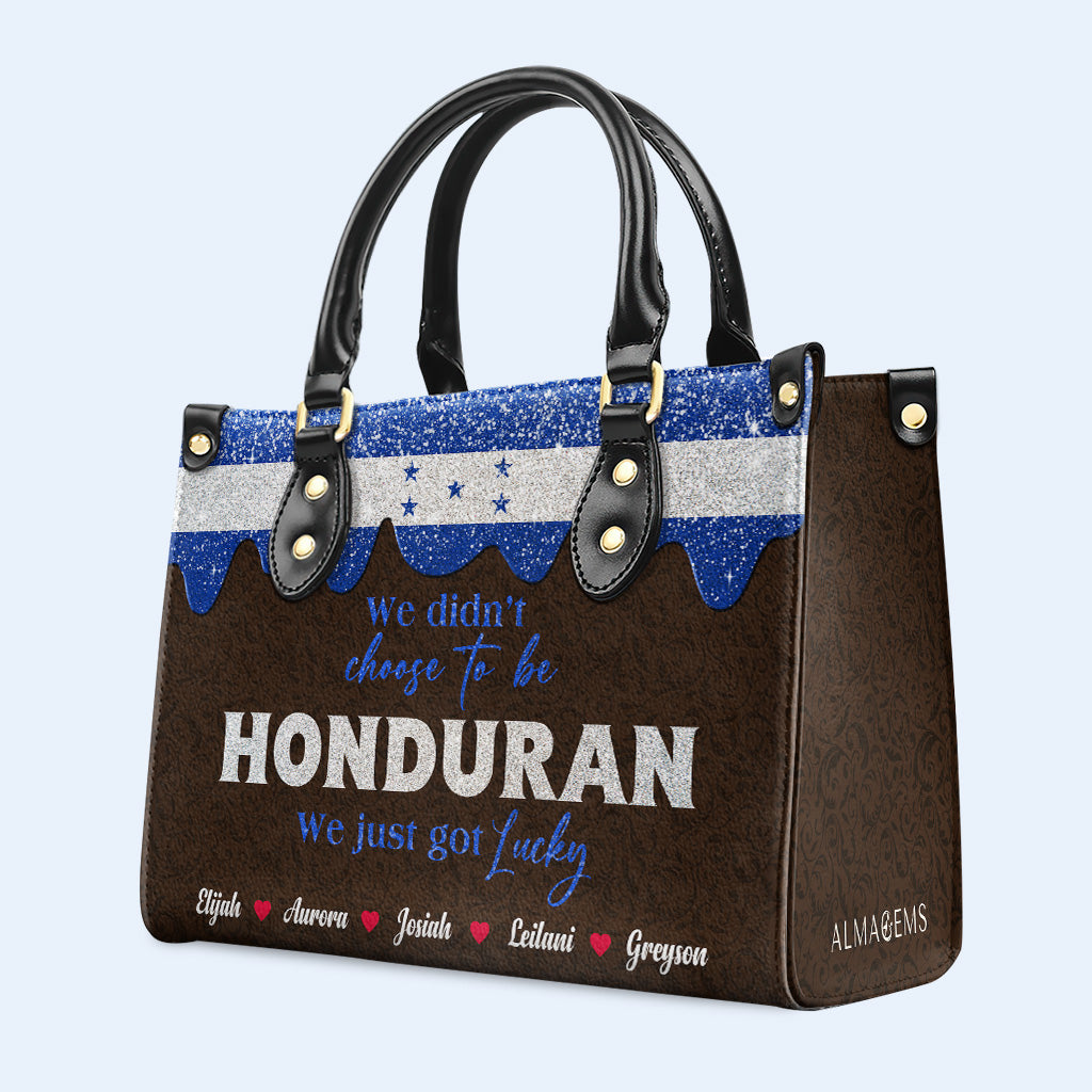 Nous n'avons pas choisi d'être Honduriens... Nous avons juste eu de la chance - Sac à main en cuir personnalisé - LA041_HB