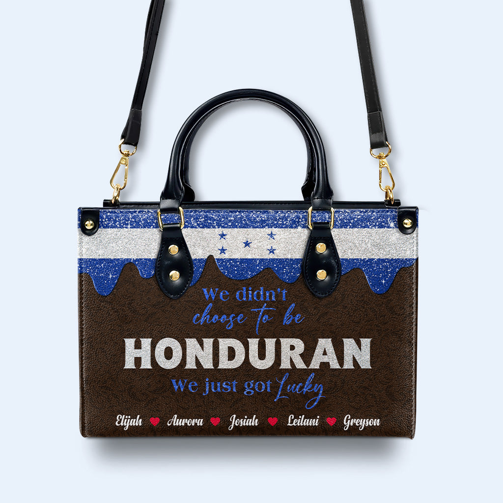 Nous n'avons pas choisi d'être Honduriens... Nous avons juste eu de la chance - Sac à main en cuir personnalisé - LA041_HB
