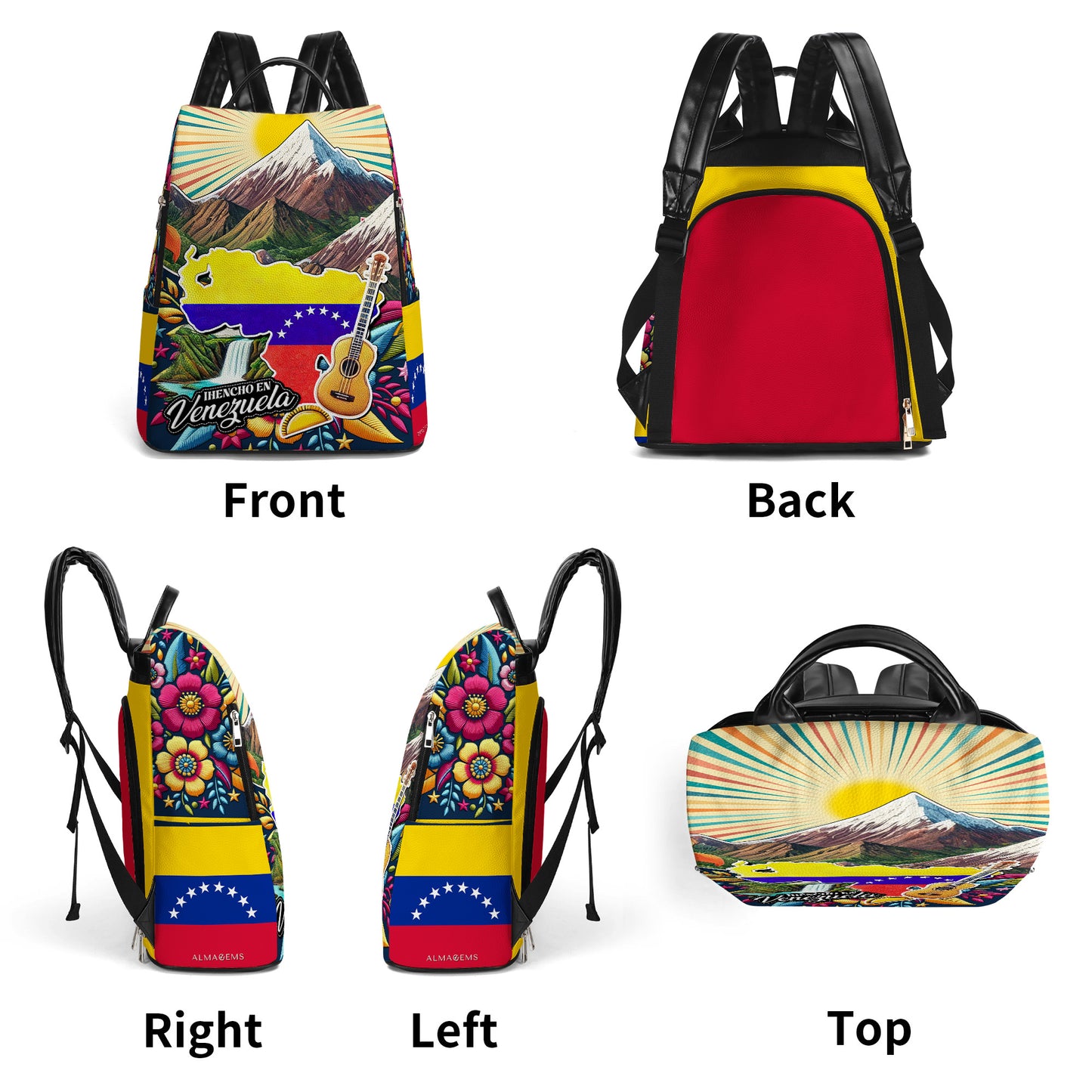 Fabriqué au Venezuela - Sac à dos en cuir personnalisé - LA046_BP
