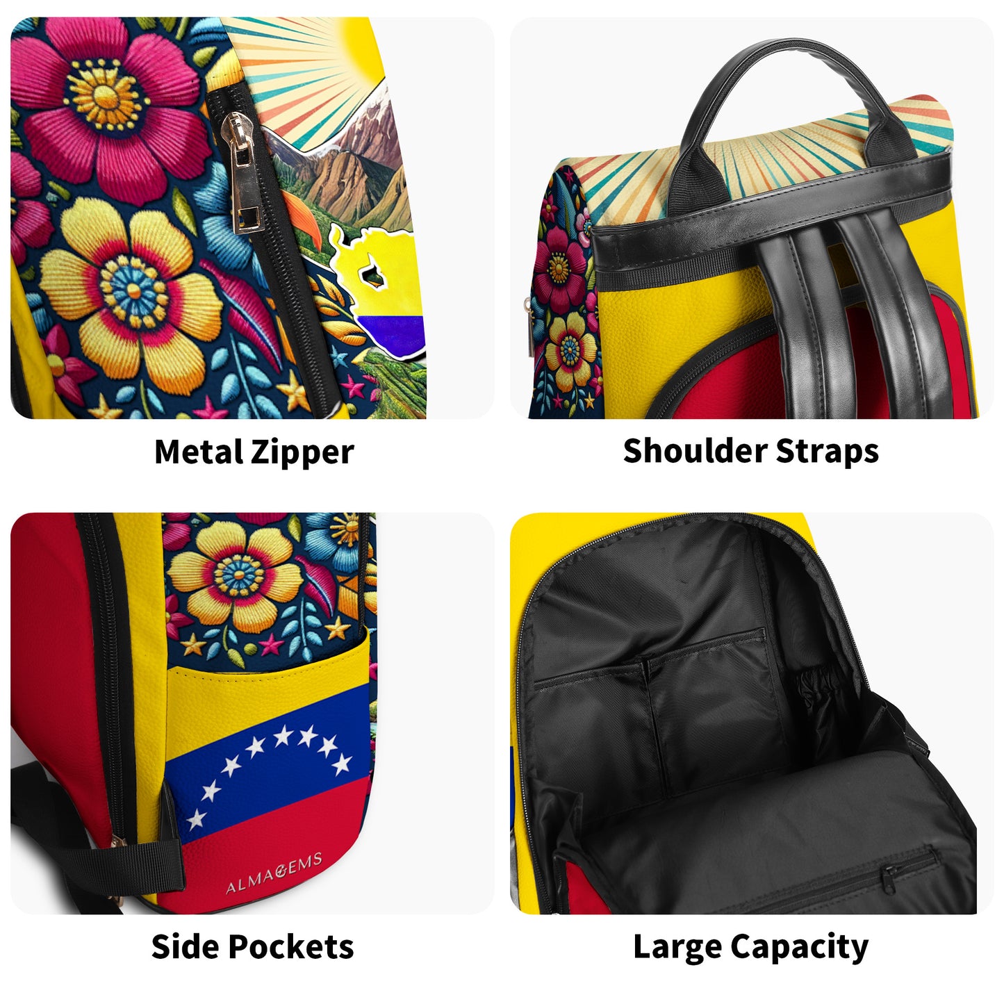 Fabriqué au Venezuela - Sac à dos en cuir personnalisé - LA046_BP