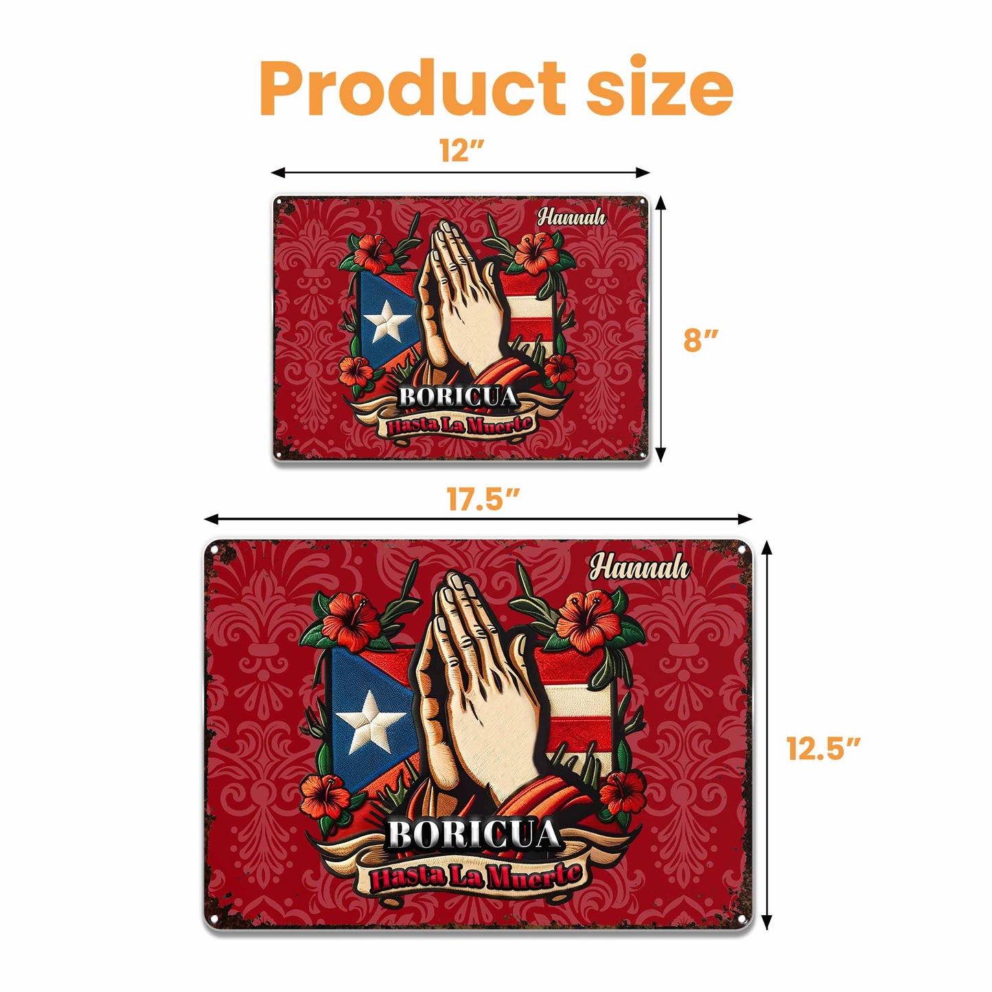 Boricua Hasta La Muerte, Puerto Rican Flag and Hands