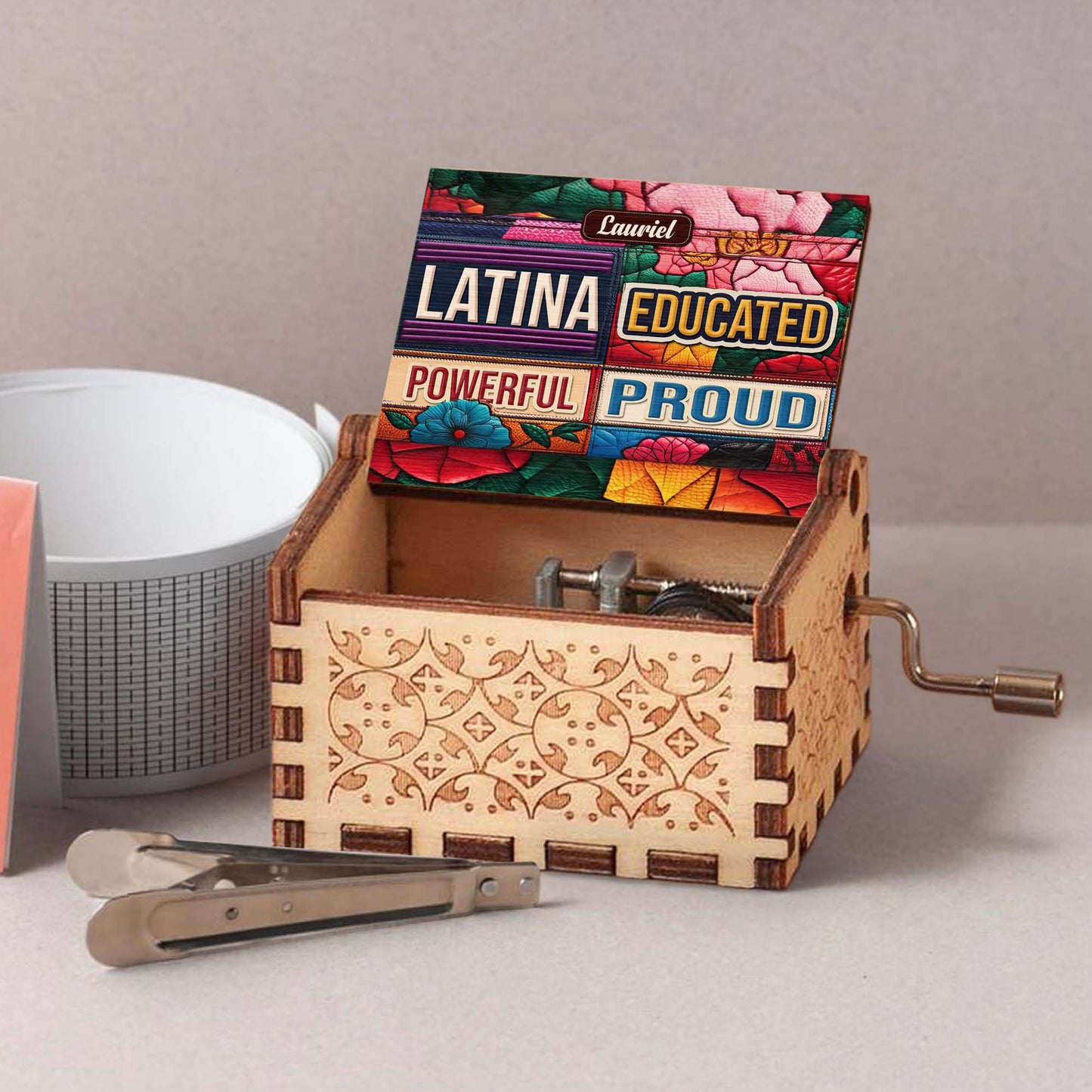 Latina Educated Powerful Proud Bright Textured Design
