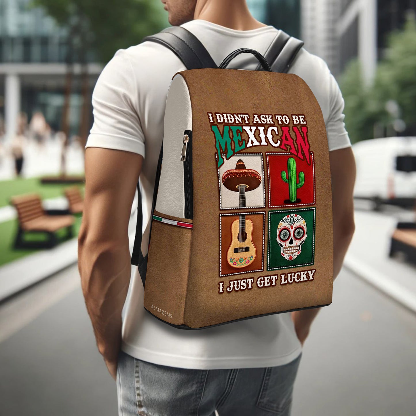 I Didn't Ask To Be Mexican - Personalized Custom Leather BackPack - BP_MX01