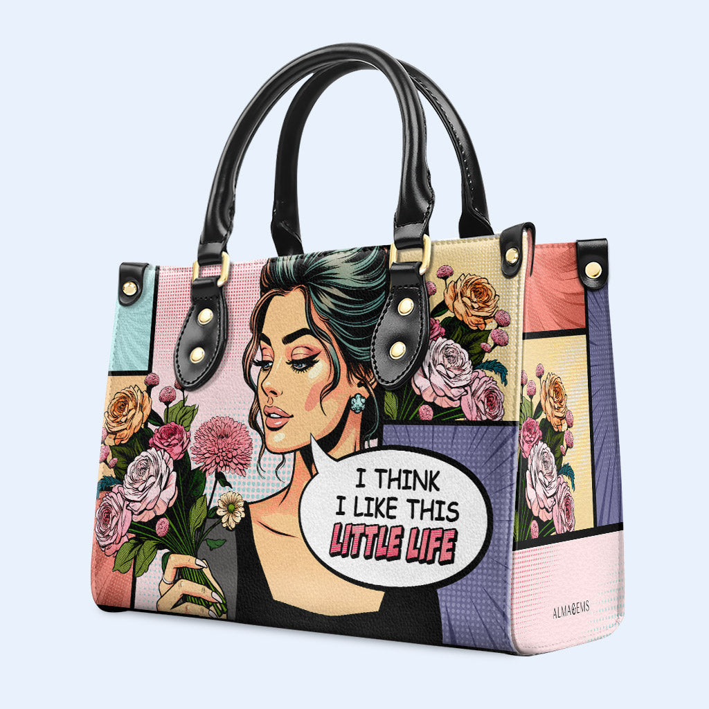 Creo que me gusta esta pequeña vida - Bolso de cuero personalizado - LL01