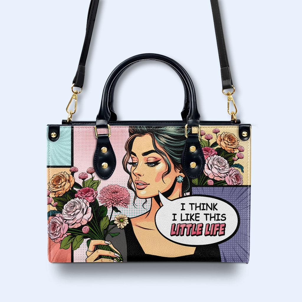 Creo que me gusta esta pequeña vida - Bolso de cuero personalizado - LL01