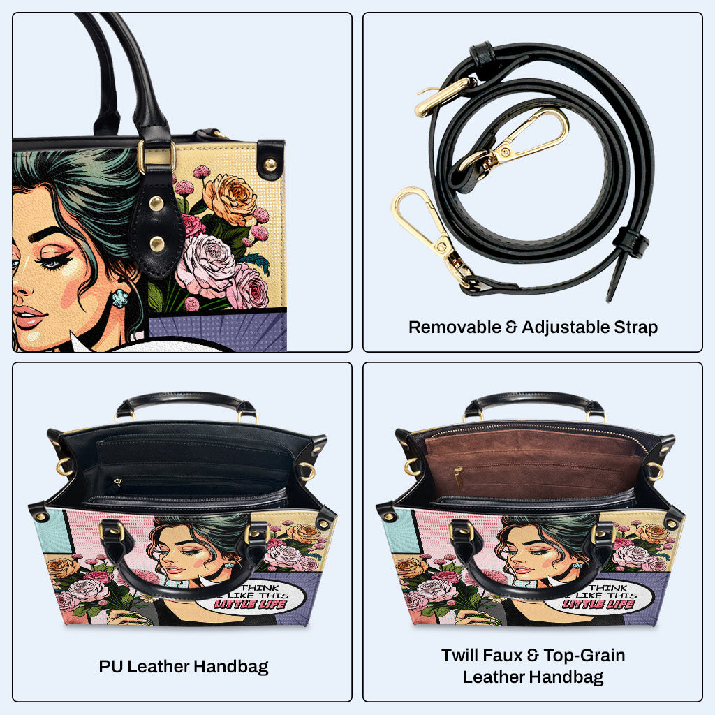 Creo que me gusta esta pequeña vida - Bolso de cuero personalizado - LL01
