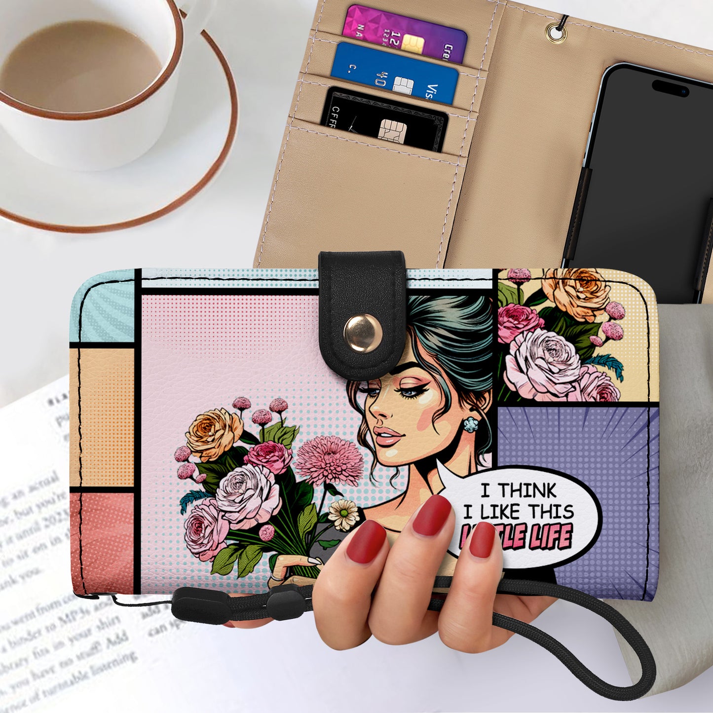 I Think I Like This Little Life - Personalized Custom Phone Leather Wallet - LL01PW