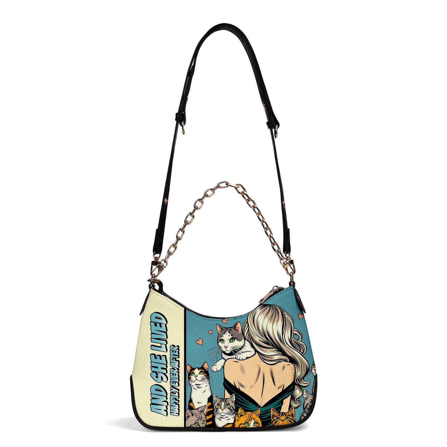 And She Lived Happily Ever After - Personalized Custom Chain Crossbody Handbag - LL04CH