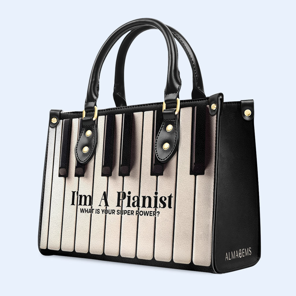 Je suis pianiste - Sac à main en cuir personnalisé - LL11