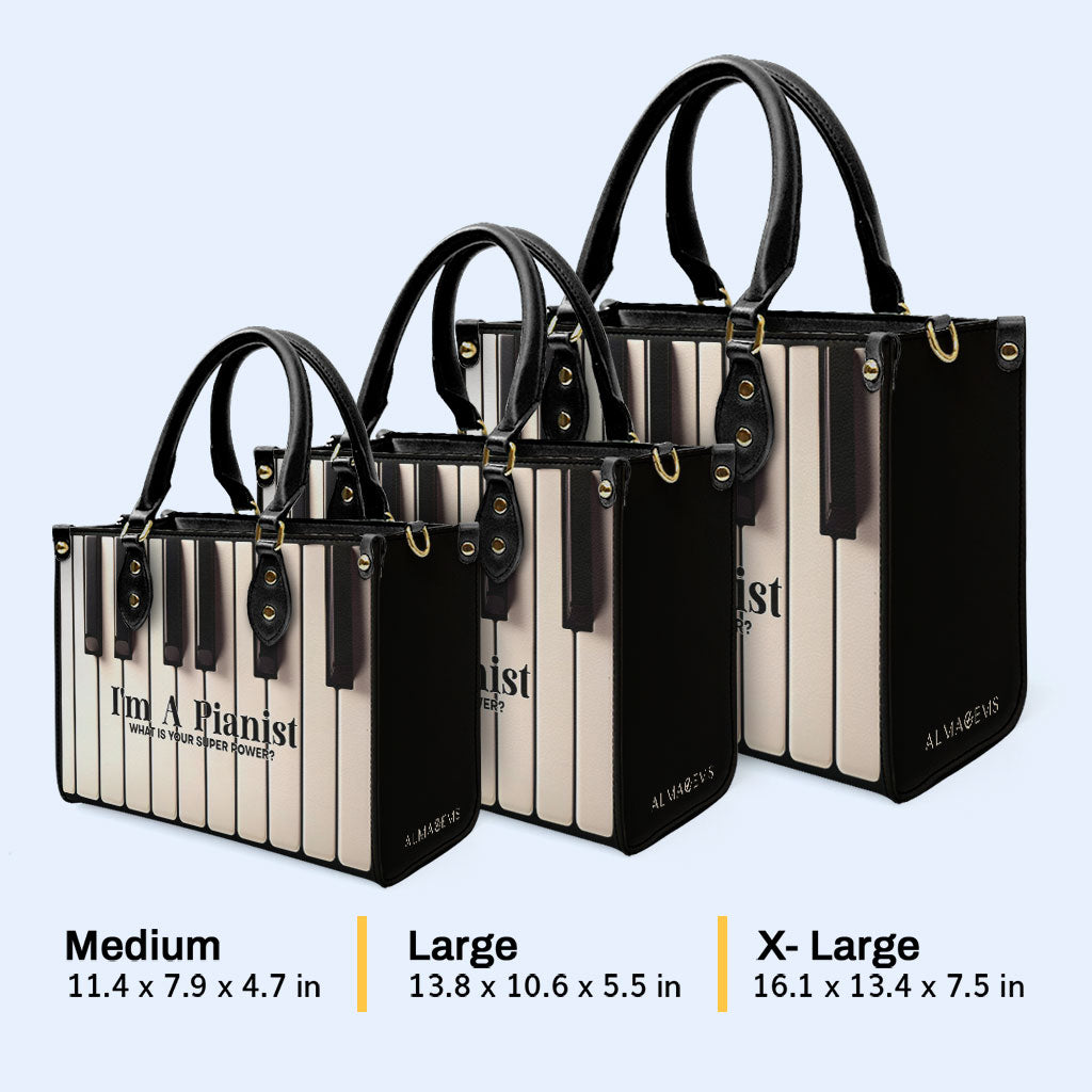 Je suis pianiste - Sac à main en cuir personnalisé - LL11