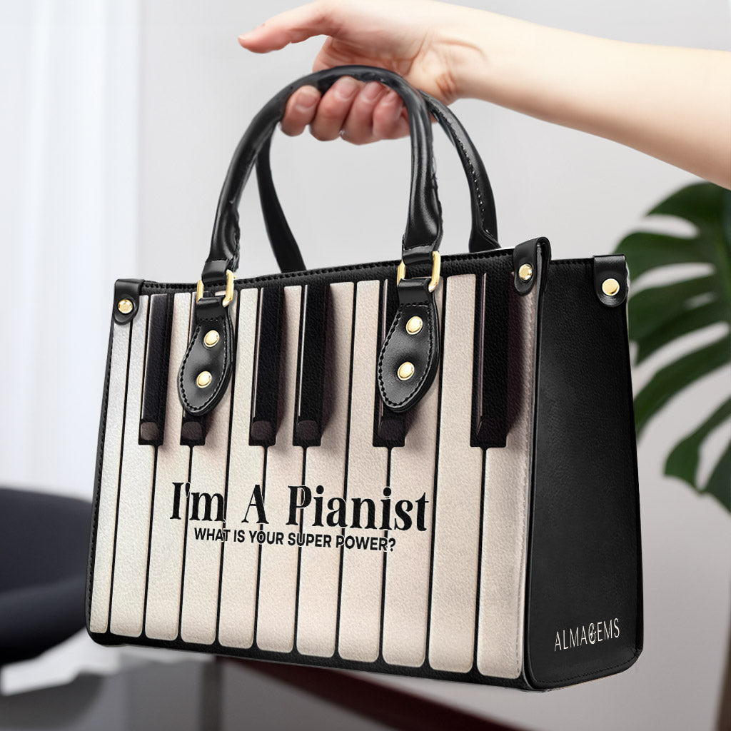 Je suis pianiste - Sac à main en cuir personnalisé - LL11