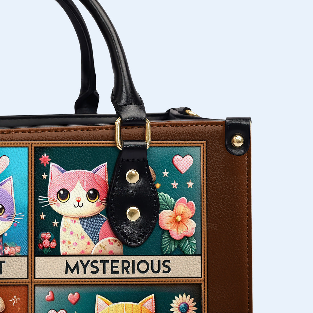 Independent. Mysterious. Intelligent. Cute. When I Want To - Personalized Custom Leather Handbag For Cat Lovers - LL14