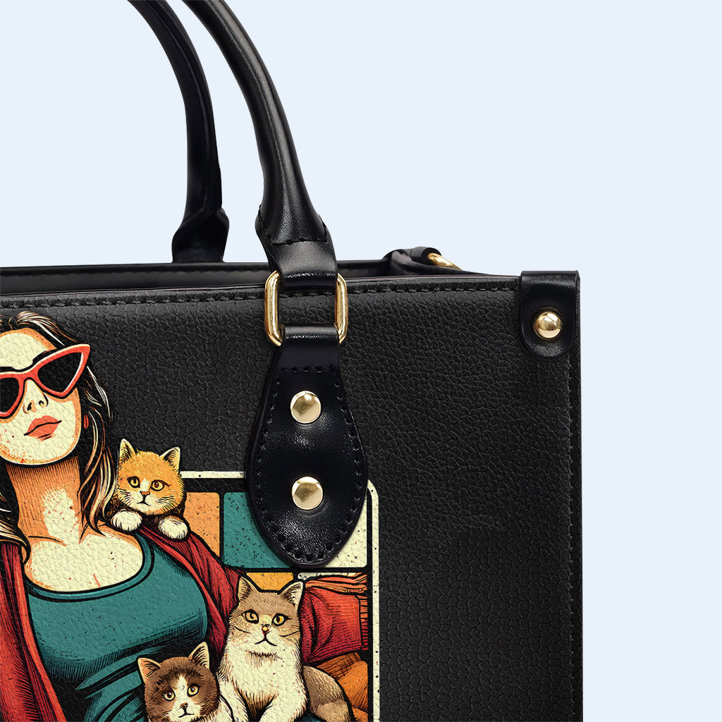 CAT MAMA - Sac à main en cuir personnalisé pour les amoureux des chats - LL18