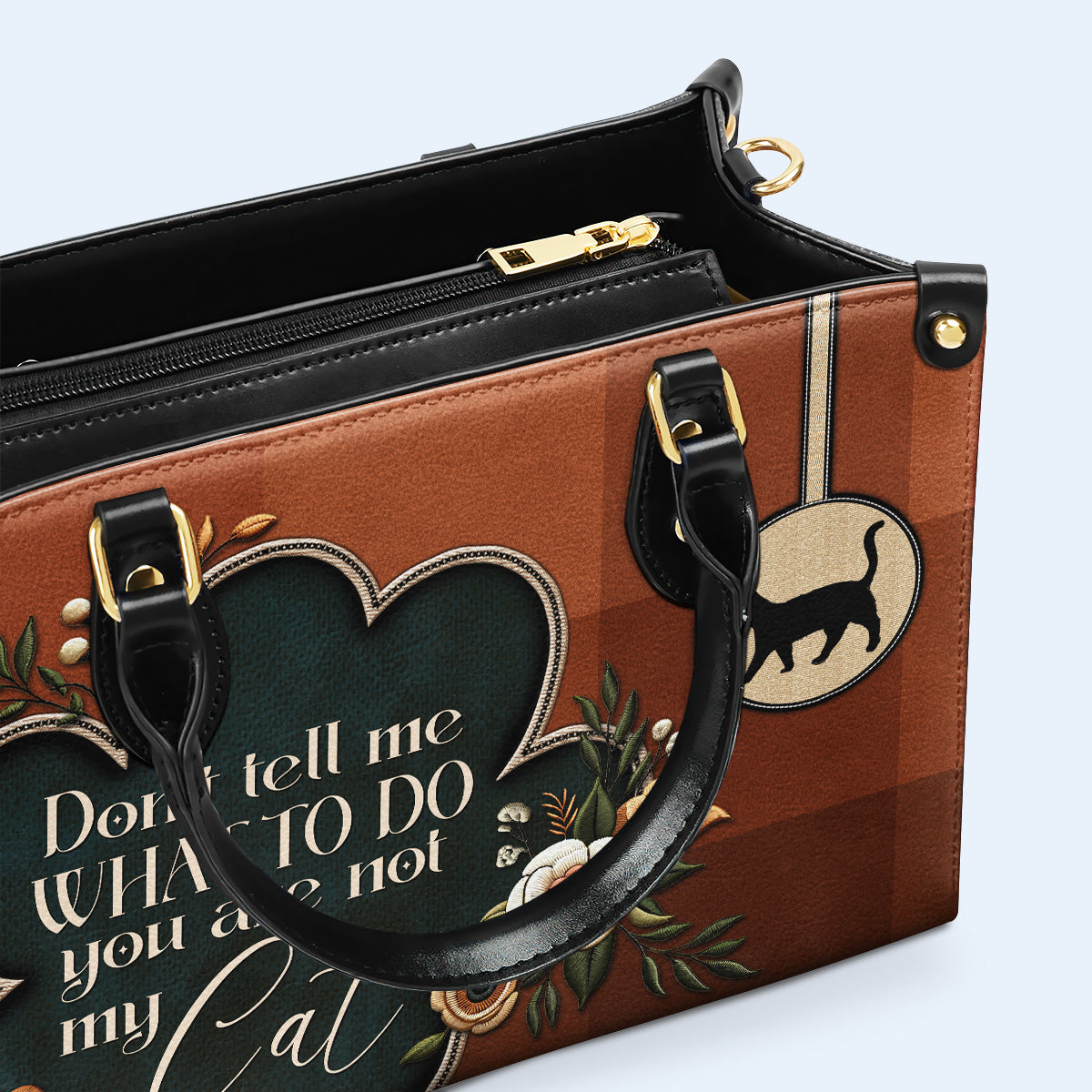 Ne me dis pas quoi faire. Tu n'es pas mon chat ! Sac à main en cuir personnalisé pour les amoureux des chats - LL19