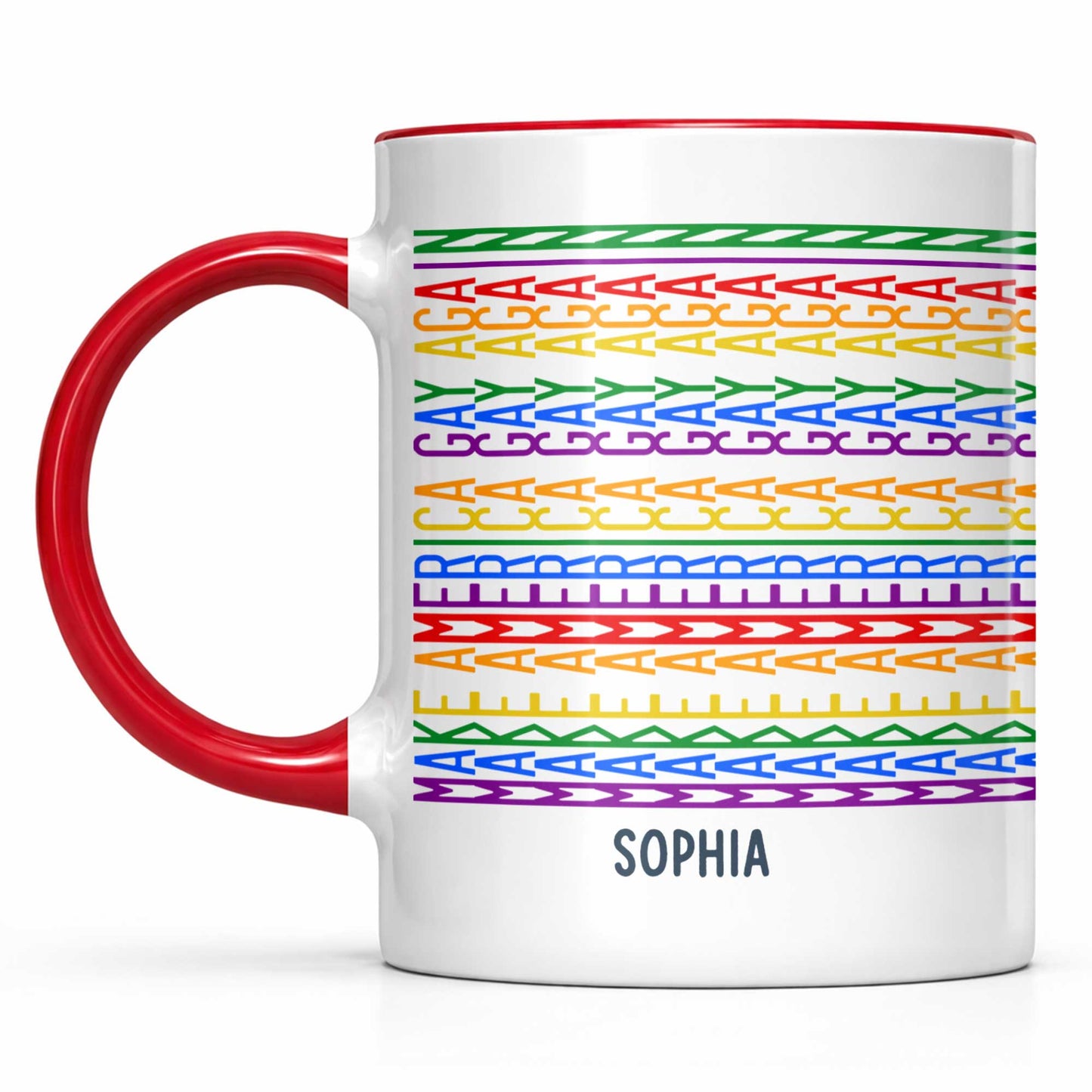 Gay Saying Rainbow Pride Personalized Name - Personalized Custom Accent Mug - LPRIDE006_AMUG