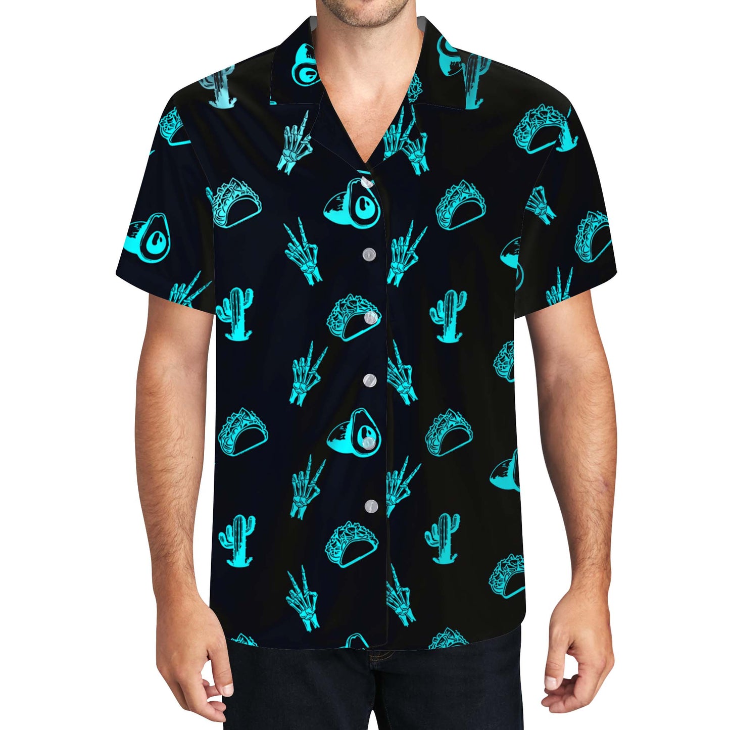 Neon Mexico Vibes - Chemise hawaïenne unisexe personnalisée - ME004_HW